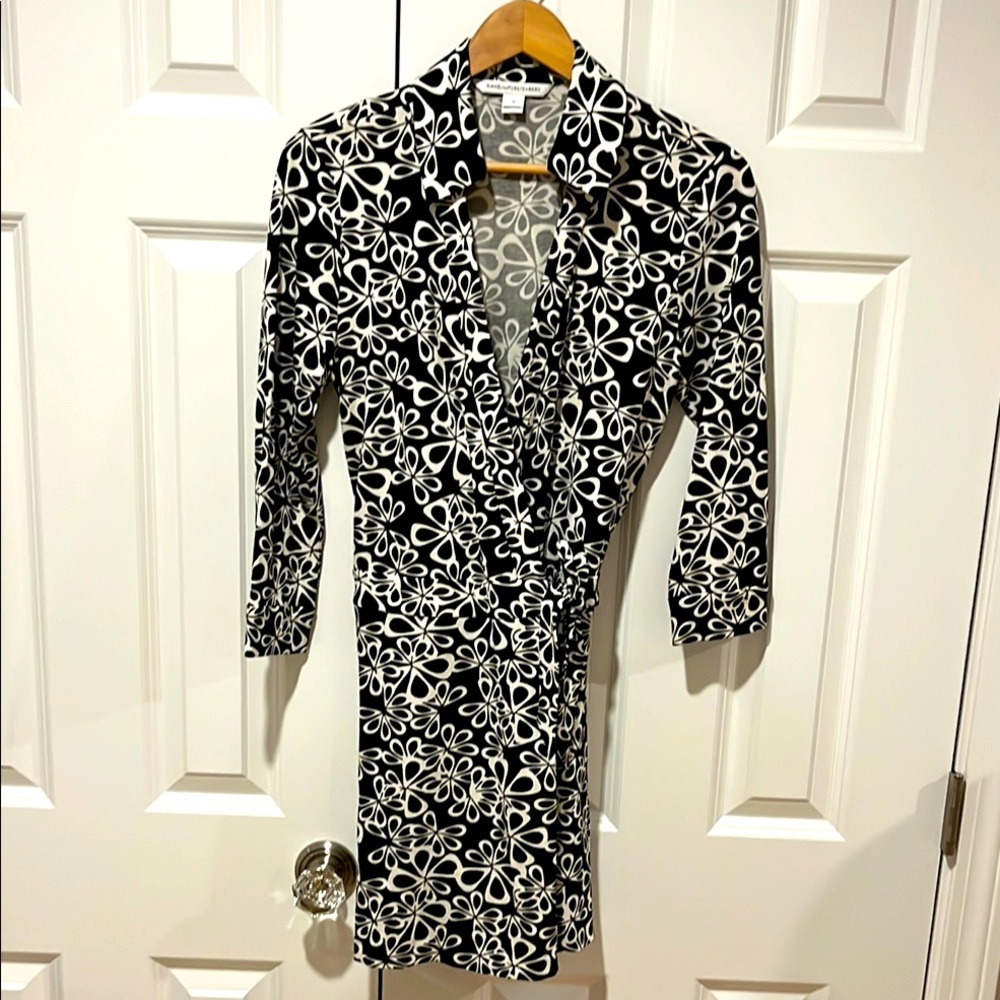 DVF black and white cotton & silk romper